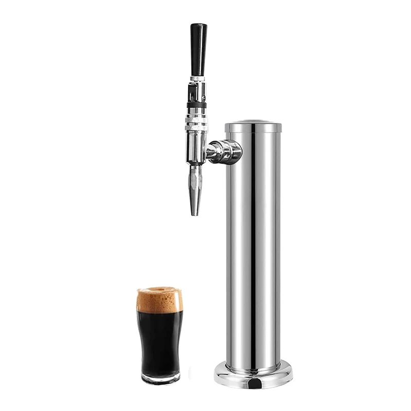 Beer Column Tower with Single Faucet,3-Inch Column Homebrew Beer Keregator Dispenser Nitro Tap for Stout Beer & Cold Brew Coffee