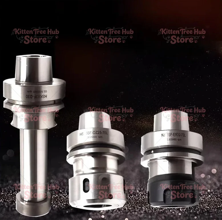 HSK63F High-Speed Woodworking Tool Holder | D30mm ER Collet Chuck for CNC Router | DIN69893 Precision Collet Holder