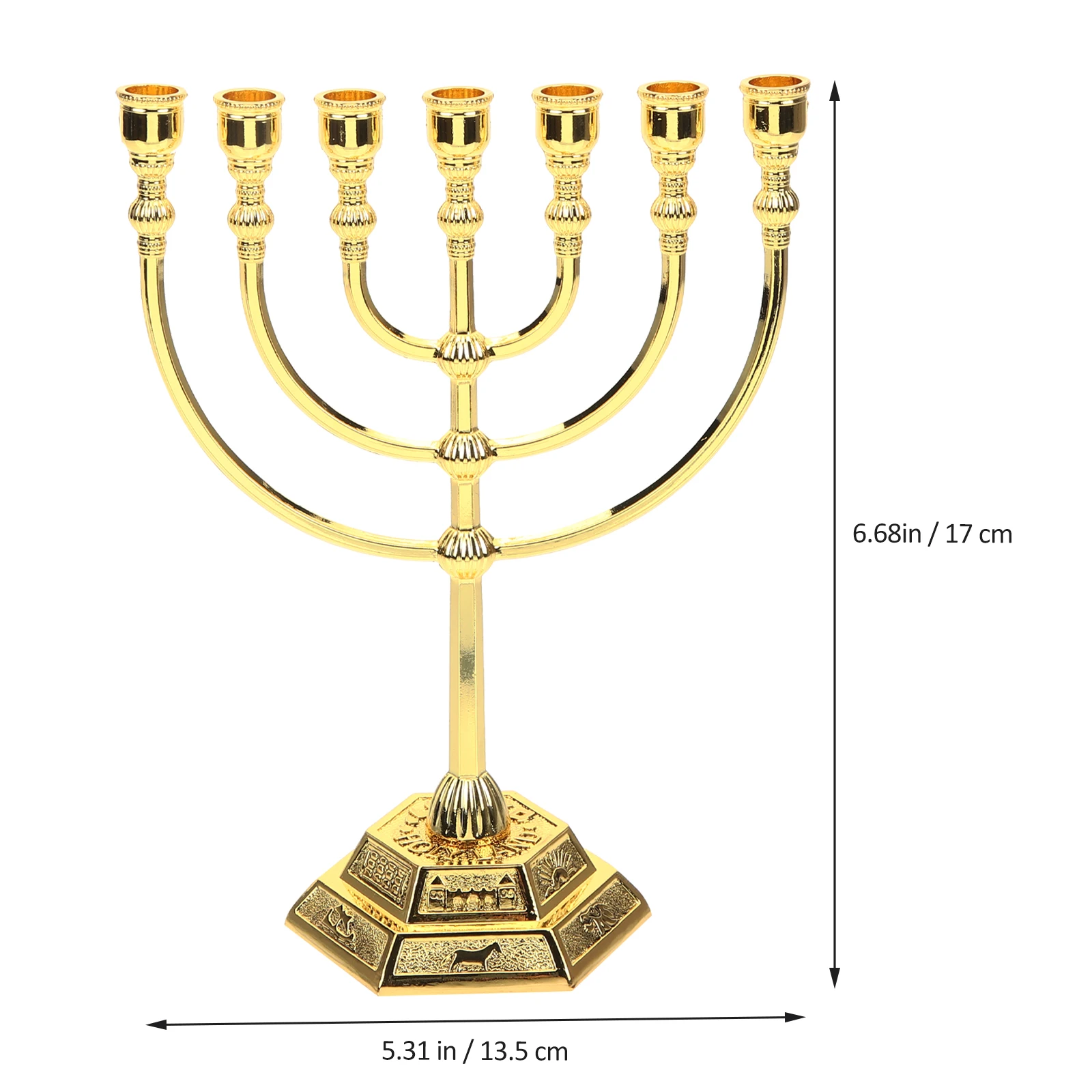 Candelabrum 7 Branch Menorah Holder Retro Candlestick Jerusalem Temple Israel Menorah Hanukkah Stand