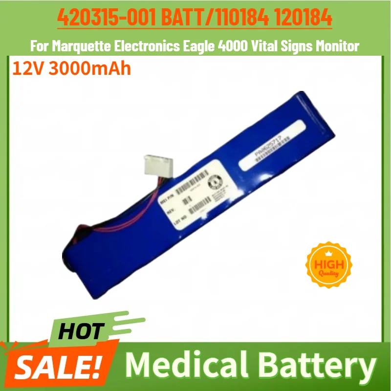 High Quality 420315-001 BATT/110184 120184 Vital Signs Monitor Battery for Marquette Electronics Eagle 4000 12V 3000mAh Battery