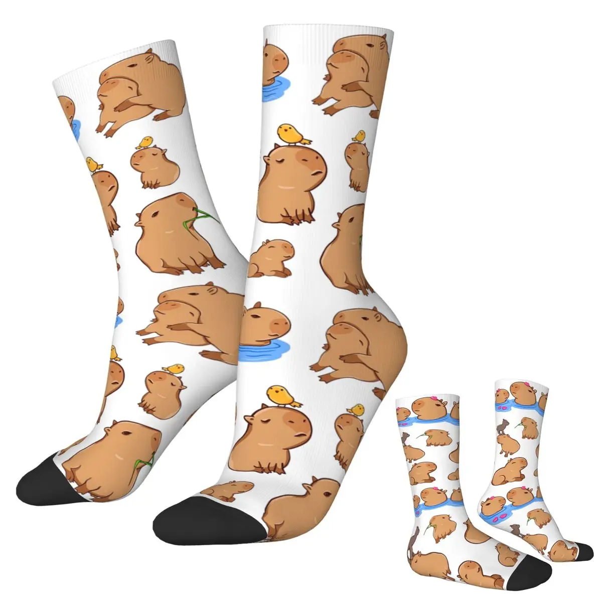 

Capybara Pattern Socks Harajuku Sweat Absorbing Stockings All Season Long Socks Accessories for Unisex Christmas Gifts