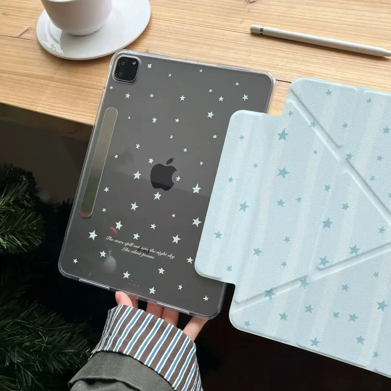 Korean Ins Fresh Blue Star Cartoon Creative For iPad Case iPad 10 9 8 7 2025 Air 5 4 3 2 Pro 11 Mini Shockproof Protective Cover