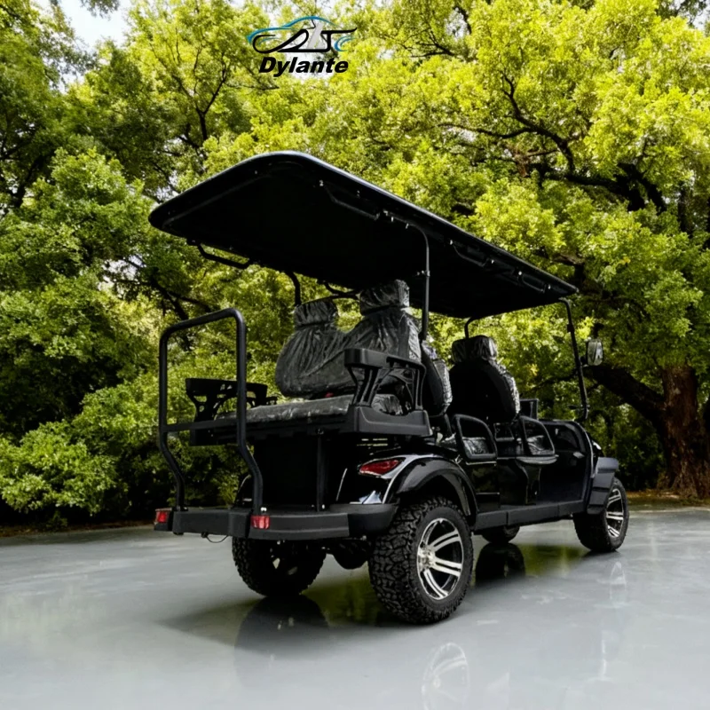 

New Design Golf Carts Club Car 72V Lithium 6 Seater Electric Golf Cart With Folding Windshield Off-Road Tires For Golf Course