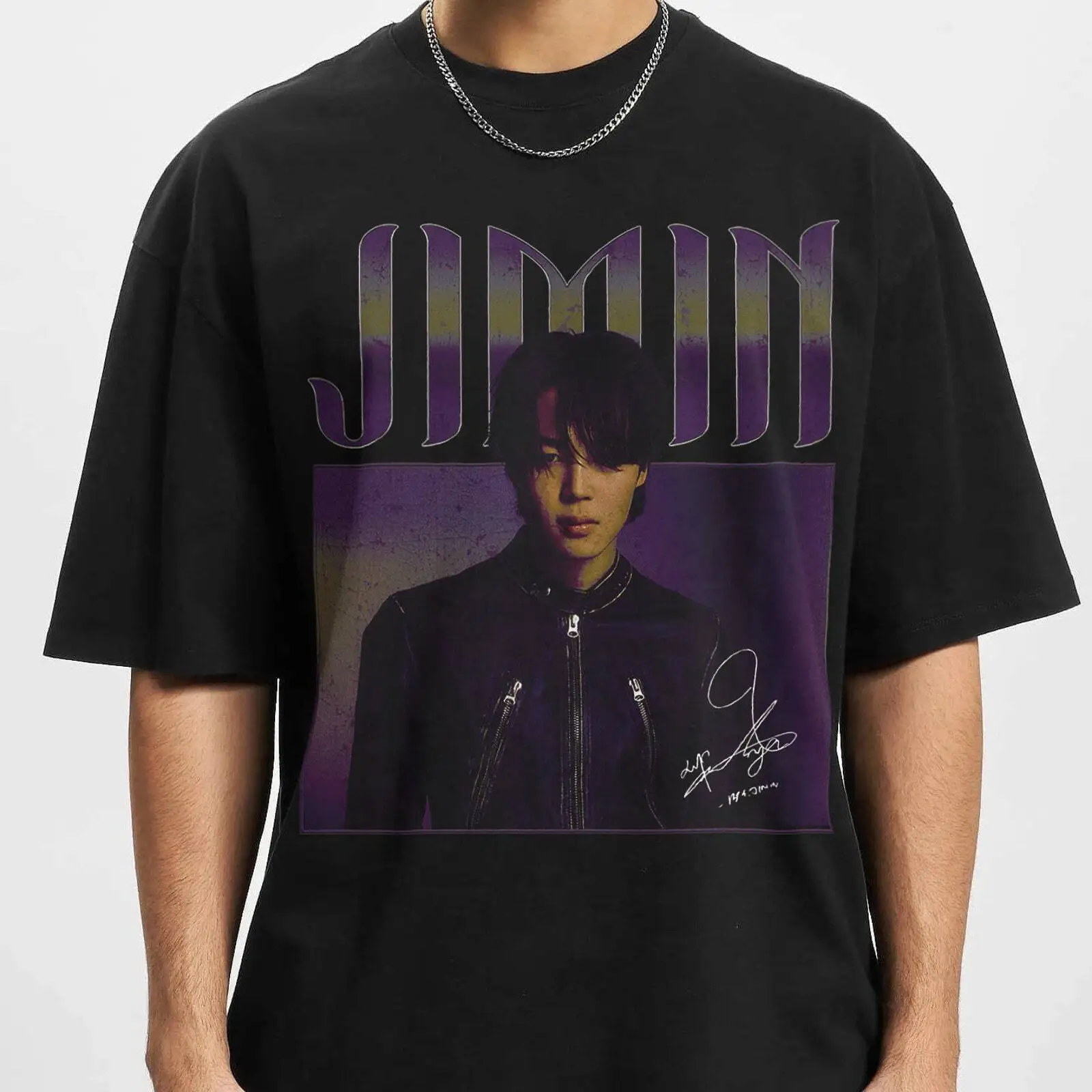 Винтажная футболка в стиле ретро Jimin Kpop, Jiminaa, Bias Gift S