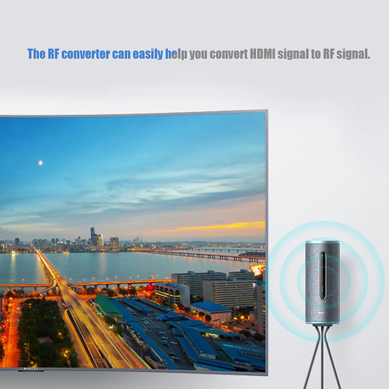 Adapter Box Converter HDMI to RF HDMI to RF Coaxial Converter Adapter Box Support 480I/480P/576I/576P/720P/720I/1080I/1080P