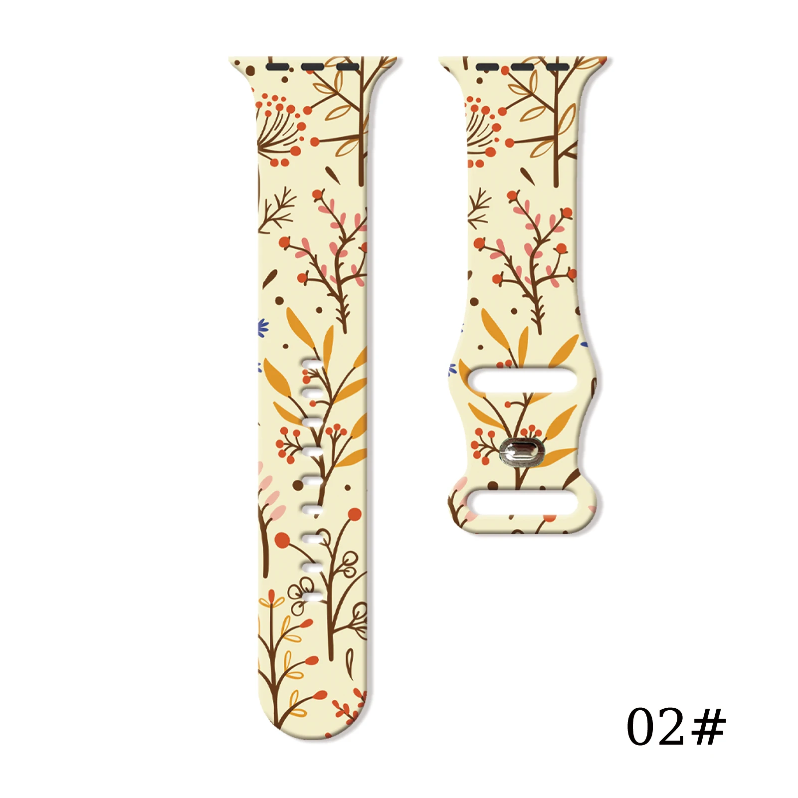 

Autumn Forest Series Printed Strap for Apple Watch 11 10 9 Silicone Band Replaceable Bracelet for iWatch 46/44/42/41mm Watchband