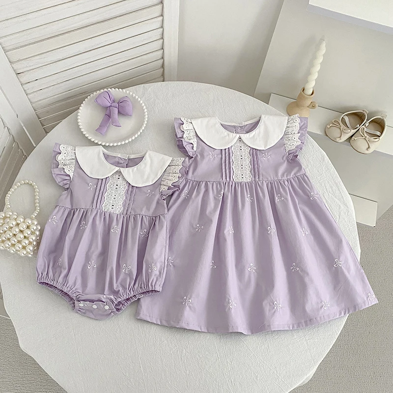 2026 Neuer Sommer Neugeborenen 0-24M Säugling Baby Mädchen Strampler Baby Mädchen Kleidung Flatterärmel Baumwolle Bedruckte Baby Mädchen Strampler – Detail 22