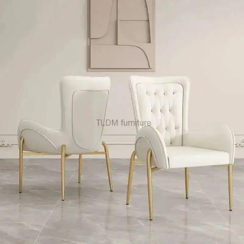 

Armrest Nordic Dining Leather Chair Dining Hotel Chairs Luxury Design Reception Lounges Chair Commercial Restaurant Furniture