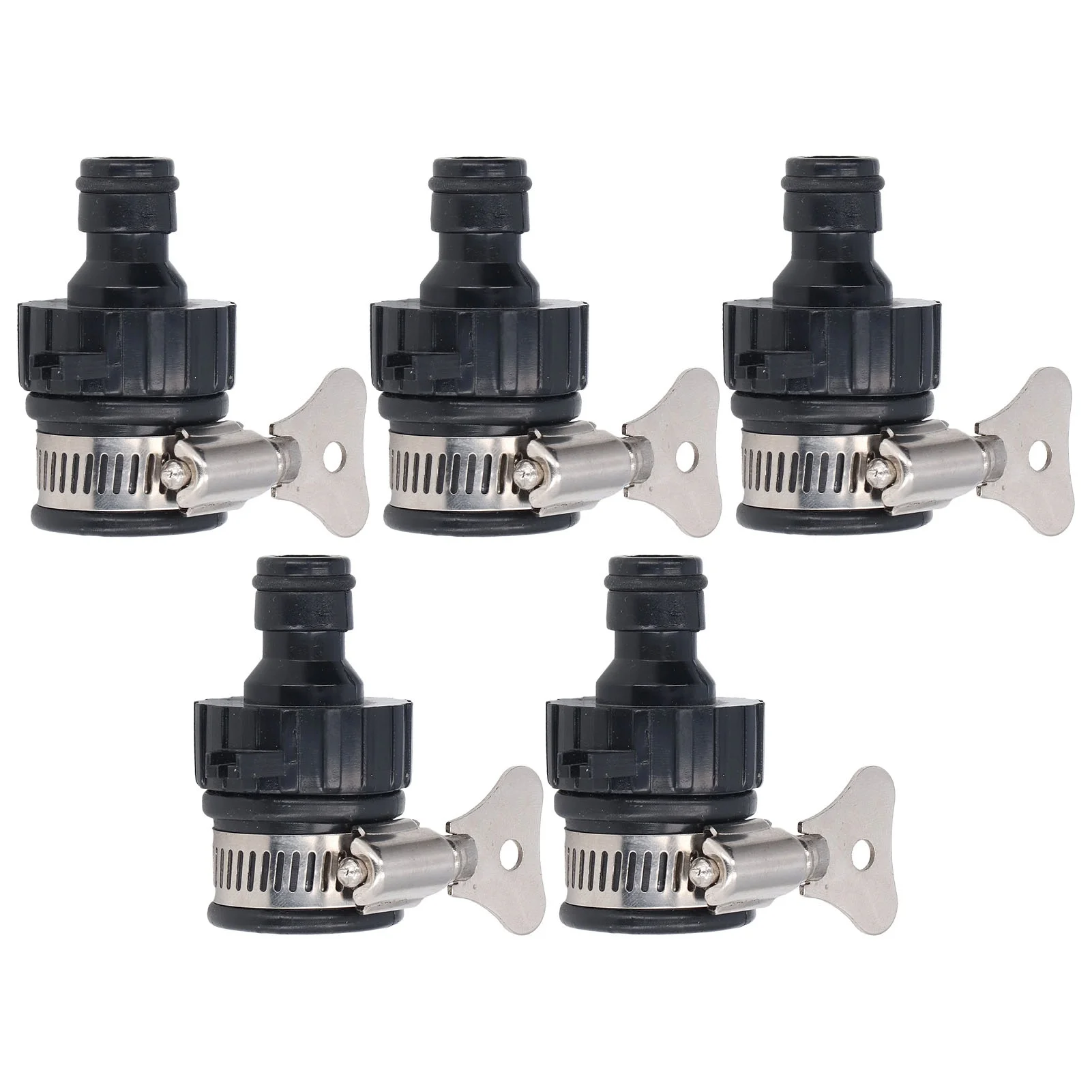 

5Pcs Faucet Tap Connector Adapter Mixer Clamp Universal Garden Kitchen Hose Pipe Fit 14‑24mm