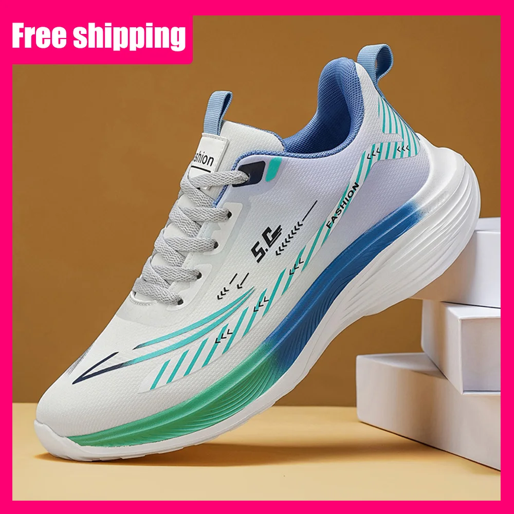 

Мужская спортивная обувь 2026, новая мода, мягкая подошва, кружевные, легкие, противоскользящие, уличные повседневные кроссовки для мужчин