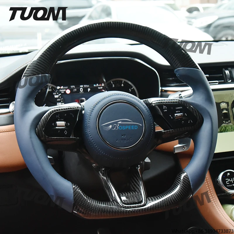 Customized Leather Steering Wheel For Jaguar XF XE XJ F-TYPE XK xfl XF XE F-PACE Carbon Fiber Steering Wheel