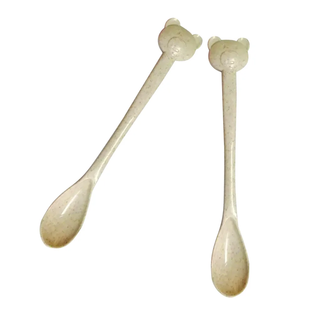 

20 шт., пластиковые ложки для мороженого с медведем, розовые многоразовые легкие детские кофейные ложки для сахарного варенья, пластиковая ложка для мороженого