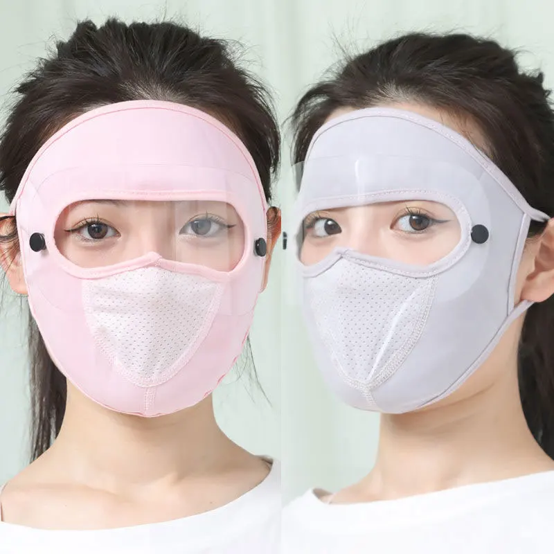 

Summer Sunscreen Ice Silk Mask Hanging Ear Mask For Women Girls Breathable Anti-UV Face Masks Cycling Anti-dust Face Cover