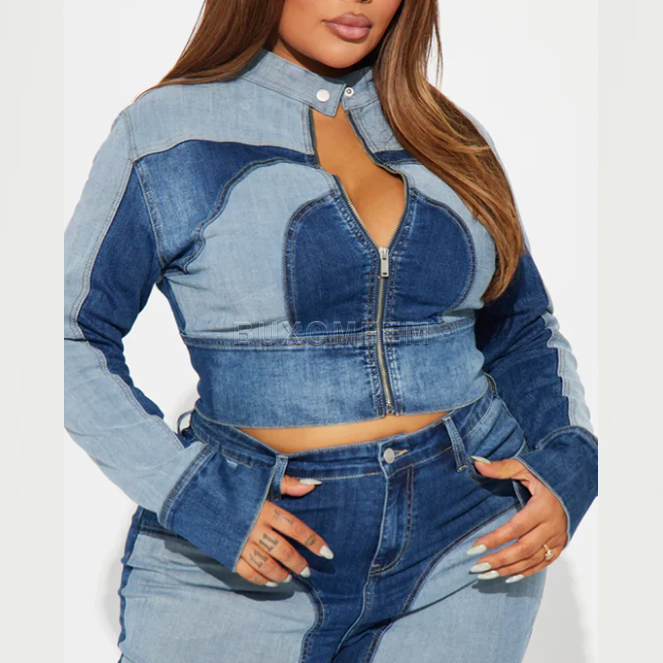 2025 Female Sleeveless Denim Jacket Ladies Spring & Autumn Cropped Versatile Clothings Women's Stylish Splicing Denim Jackets
