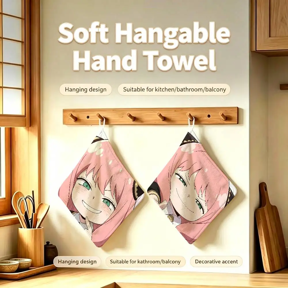 Nap Time S-Spy Anya Household Hanging Towel Polyester Cotton Hand Wiping Towel Sturdy For X F-Family-Bathroom Bedroom