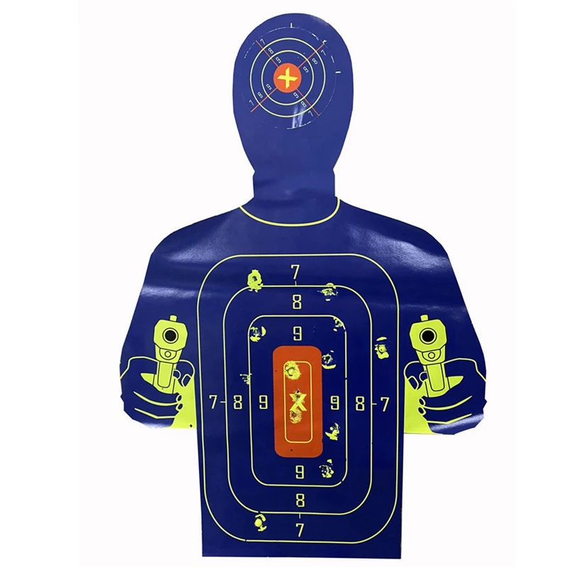 20Pcs 12X18 Inch Human Body Shape Targets Reactive Splatter Glow Fluorescent Paper Target For Archery Training