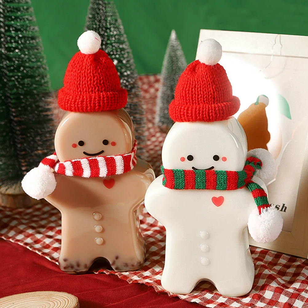 20 Pcs Mini Hat Scarf Hats and Scarves Christmas DIY Craft Supplies Small Crafts Santa Knitting Wool