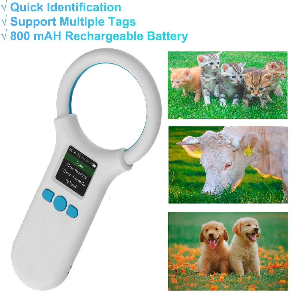 Imagem -05 - Portátil Animal Tag Reader com Usb Emid Pet Chip Scanner Microchip Reader 500 Capacidade de Armazenamento de Dados 134.2hz 125khz