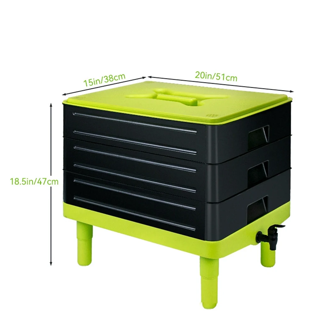 3-Tier Worm Bin, Composting Kitchen Simple Sturdy And Easy To Clean. Suitable For And Composting, Worm Starter Kit