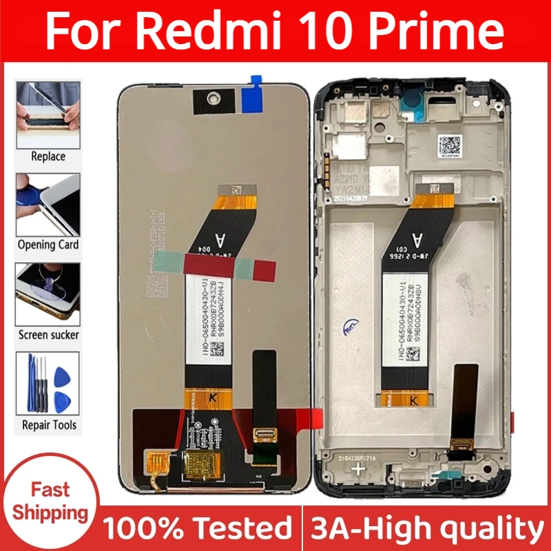 

ЖК-дисплей 6,5 дюймов IPS для Xiaomi Redmi 10 Prime 21061119BI, сенсорный дигитайзер в сборе