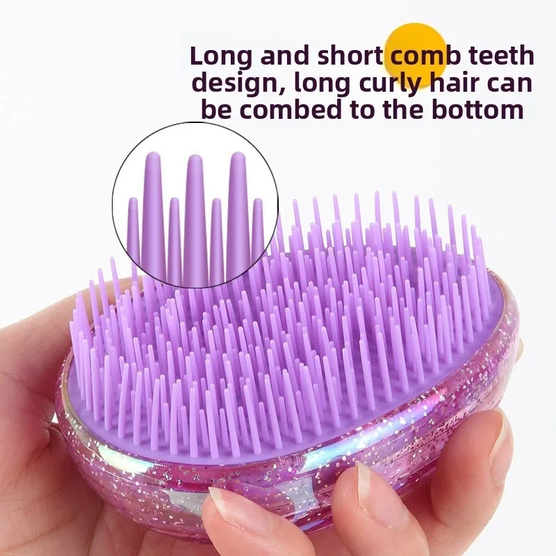 1PC Mini Tangle Hair Brush Eggs Round Shape Soft Hairbrush Detangling Hair Brush Hair Styling Hairdressing Comb for Travel
