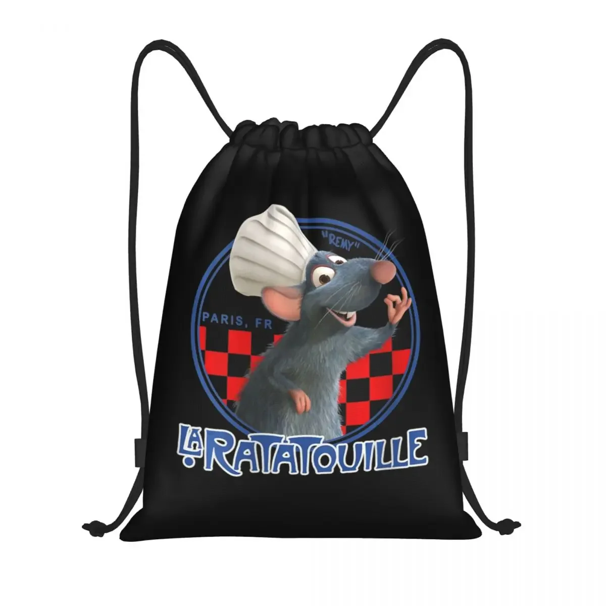 Ratatouilles Remy Chef Hat Portrait Drawstring Bag Women Men Foldable Gym Sports Sackpack Training Backpacks