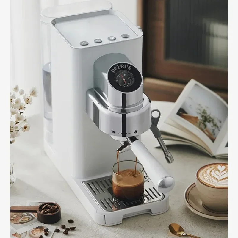 ماكينة القهوة Petrus PE3663 المنزلية الإيطالية المركزة الجديدة ماكينة رغوة الحليب البخارية شبه الأوتوماتيكية أصلية أصلية