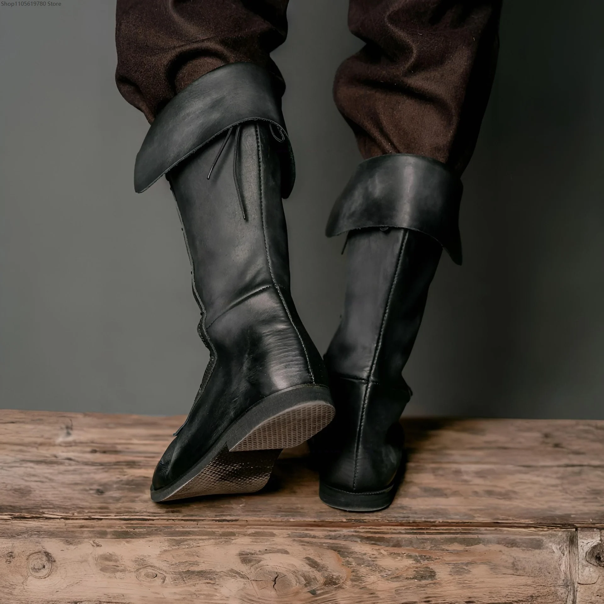 bottes-de-chevalier-viking-medieval-retro-pour-hommes-chaussures-de-cosplay-en-cuir-pu-accessoires-de-jeu-de-role-guerrier-pour-fete-d'halloween-2026