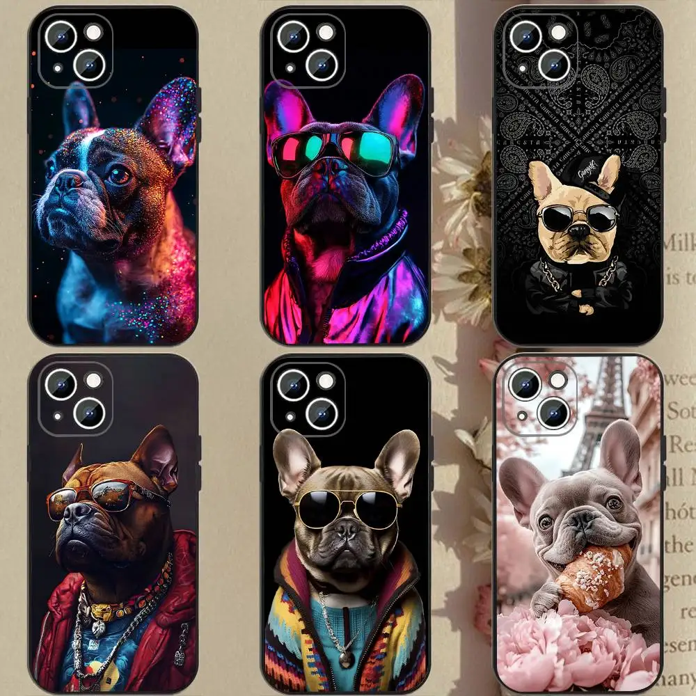 1pc Animal French Bulldog Phone Case Silicone Soft For IPhone 17 Air 16 15 14 13 12 11 Plus Pro Max Plus