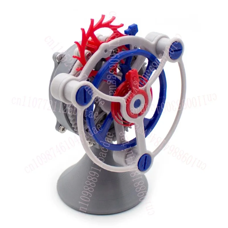 

Механическая модель турбийона — передача с 3D-печатью, с ручной мощностью и вращающейся съемкой