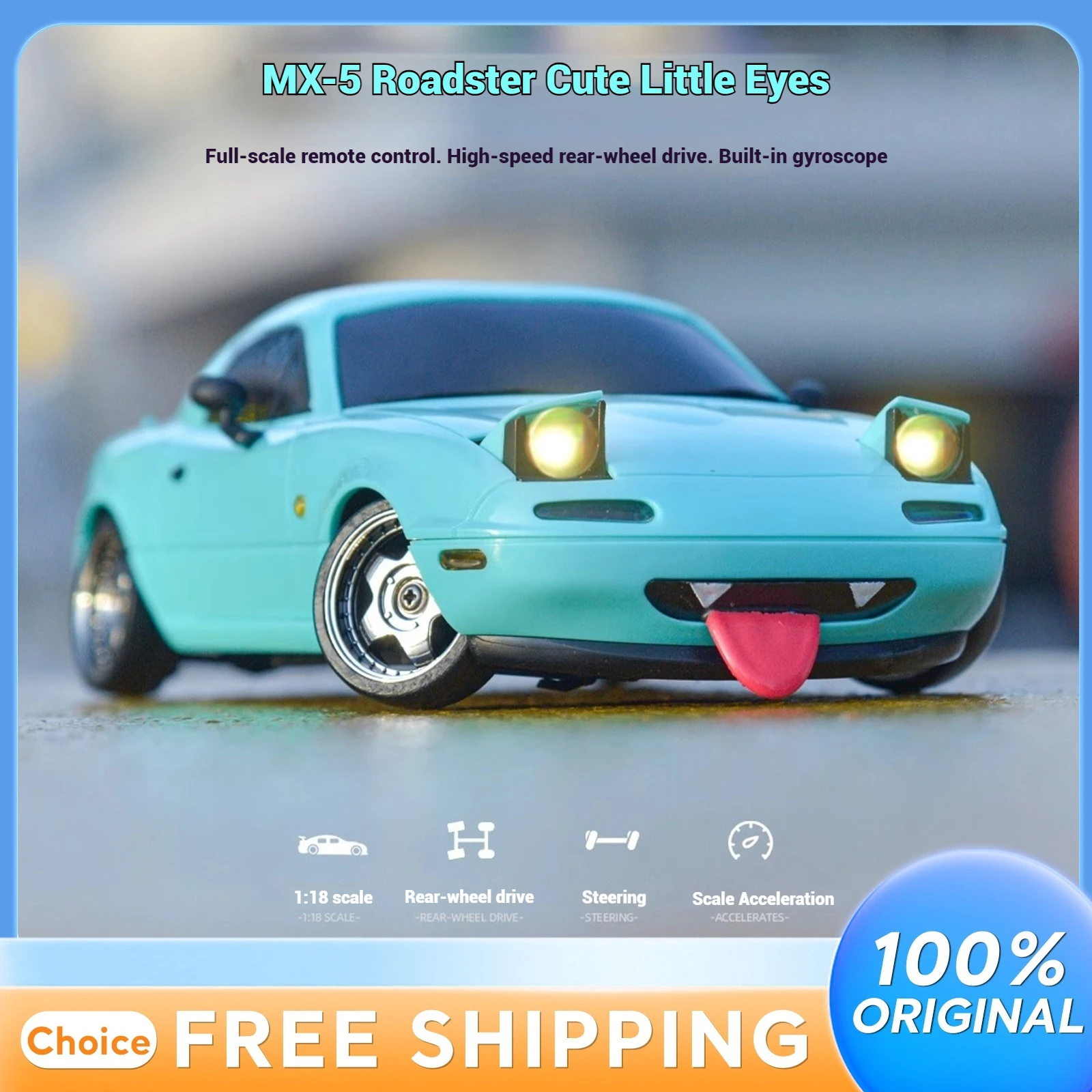 

LD1804 MX-5 RC Drift Car Premium Version Rear-Wheel Drive Toy with Gyroscope Remote Control Vehicle for Kids Birthday Gift