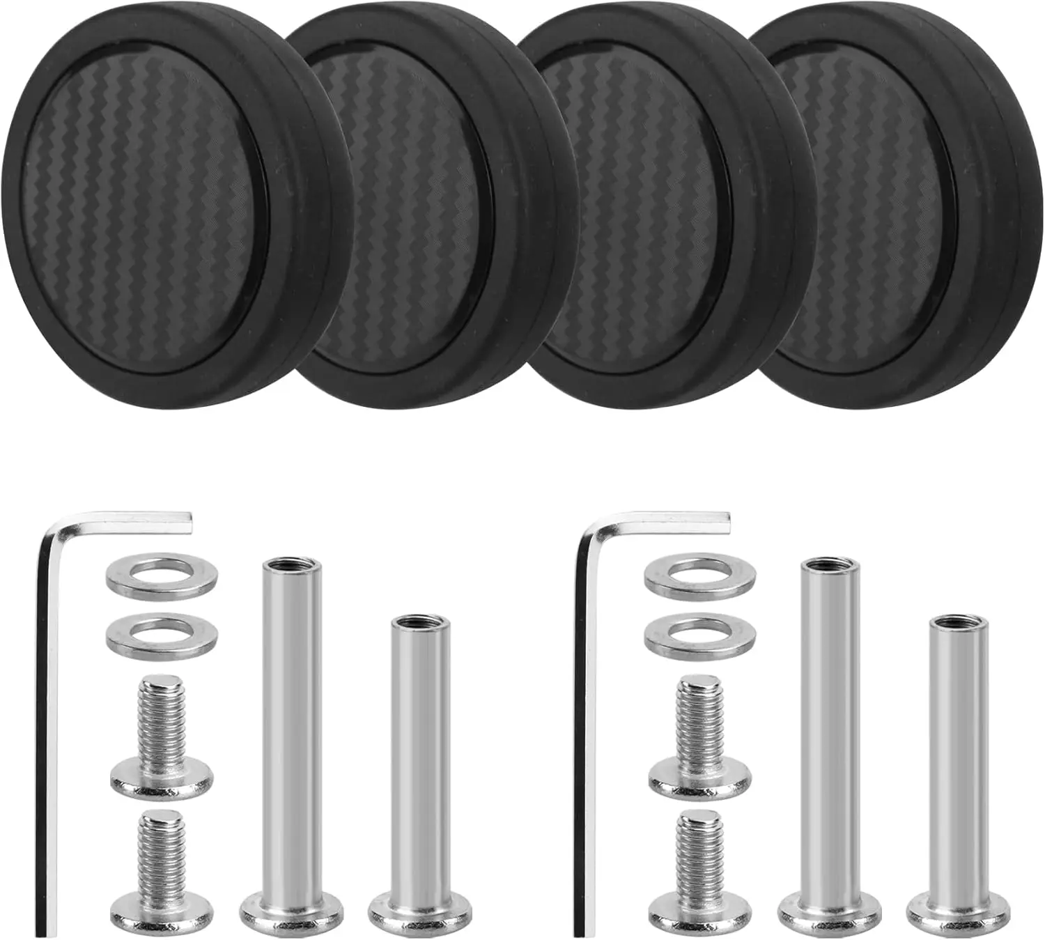 GUGULUZA 4/8pcs Black Trolley Box Wheels Suitcase Wheel Replacement Single Side Wheel 50mm Luggage Wheel Replacement with Screw