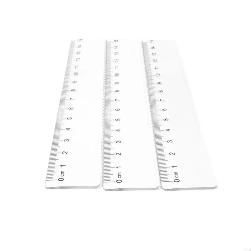 Y5LB 5 Pcs 15cm 20cm Plastic Ruler Straight Ruler Clear Ruler Measuring Tool Primary School Ruler Set School Office Supplies