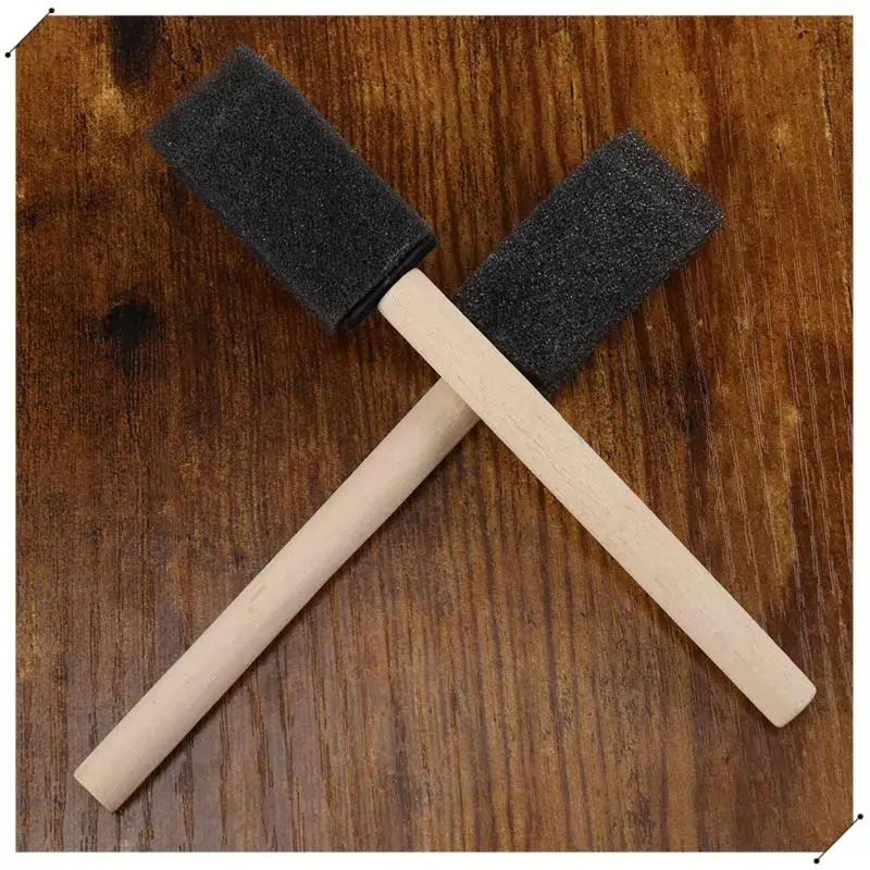 100Pcs Foam Brush,Sponge Wood Handle Paint Brush,Foam Paint Brushes,1Inch Foam Brush Painting Set For Acrylics,Crafts