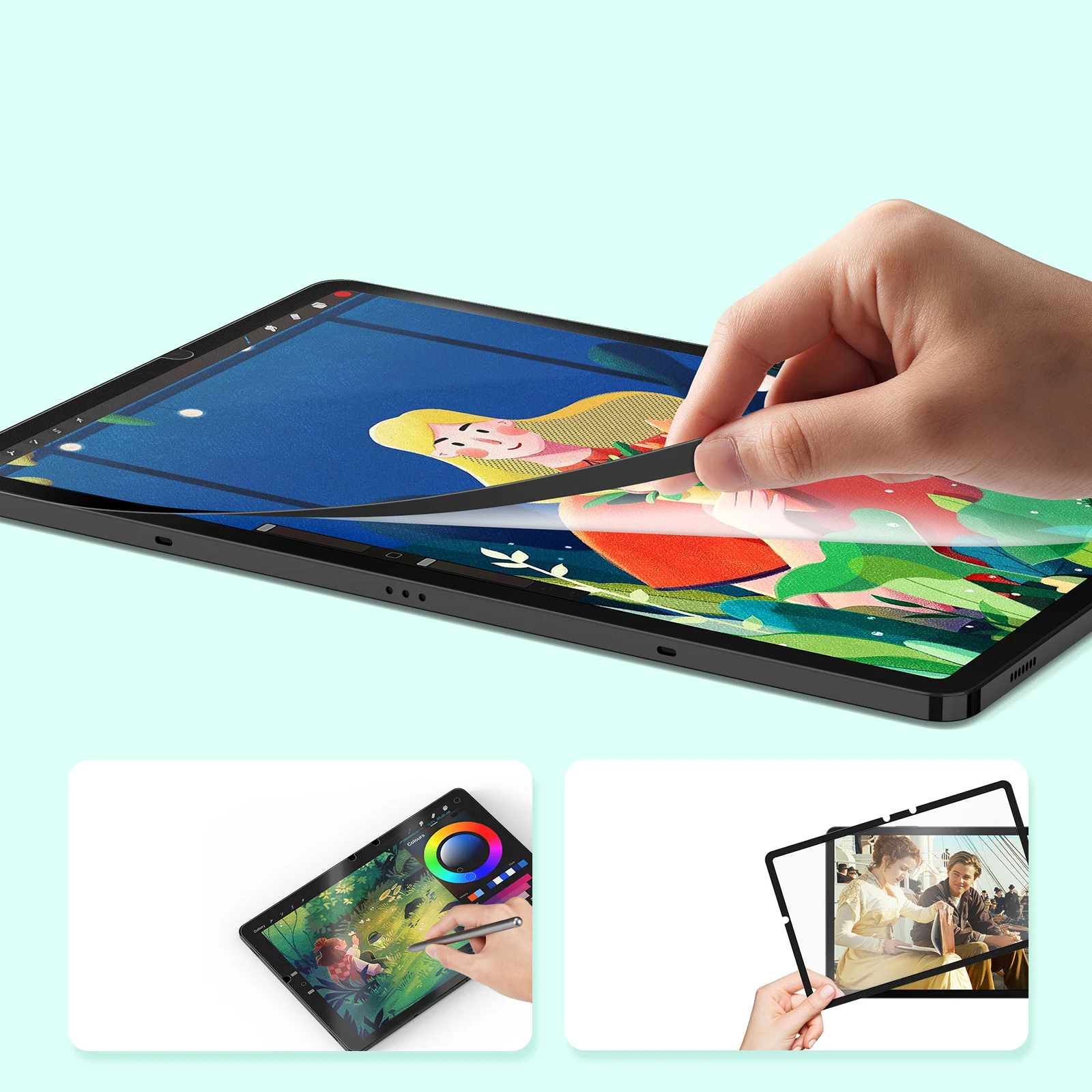 DUX DUCIS-Circular Use papel como filme para Samsung Tab S8, protetor de tela lavável e estável sem Curling Edge