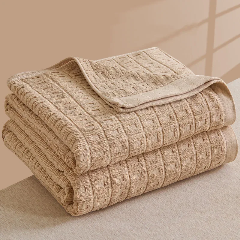 Cotton Terry Towel Blanket for Beds Summer Towelling Quilt Bed Cover Adult Student Dormitory Bedspread Plaid Sofa Blankets Throw