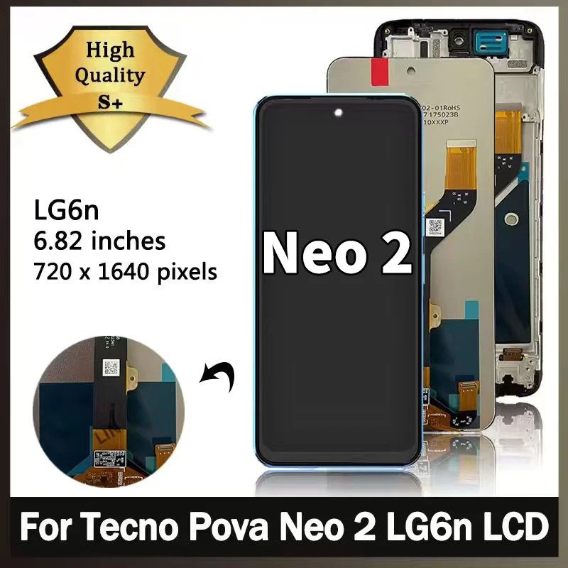Pantalla de 6,82 pulgadas para Infinix Tecno Pova Neo 2 LCD LG6n pantalla táctil digitalizador montaje para Tecno Pova Neo2 marco de pantalla