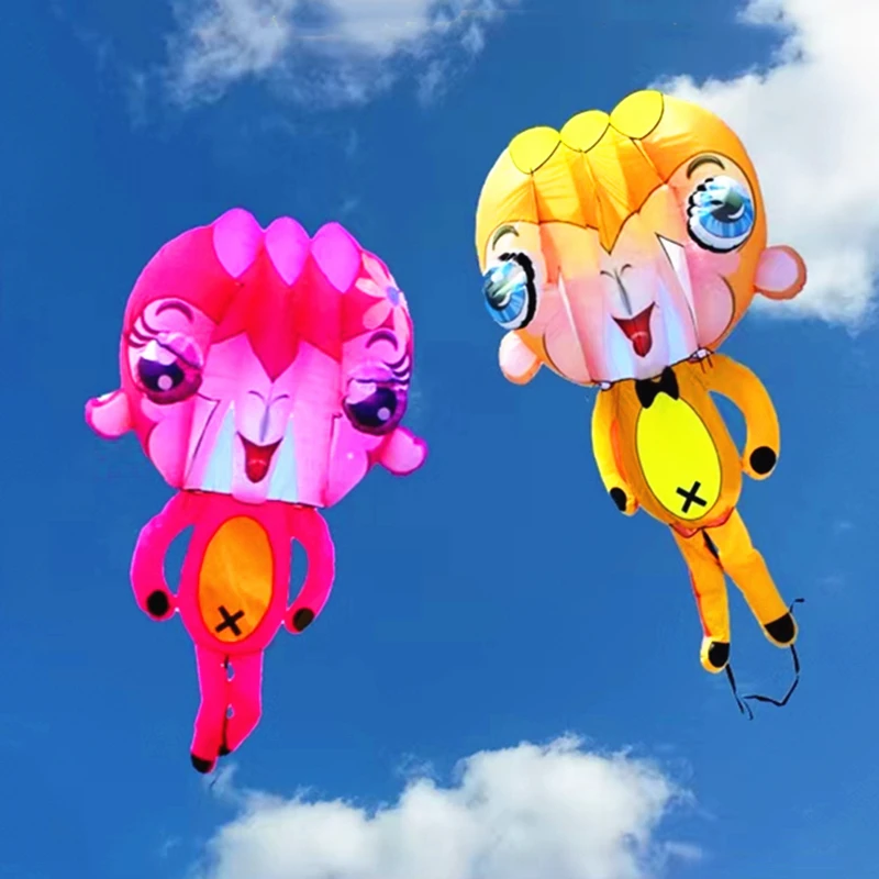 

free shipping large 3D monkey soft kite surf outdoor flying wind sock kites children kite reel beach games windsurfing new kite