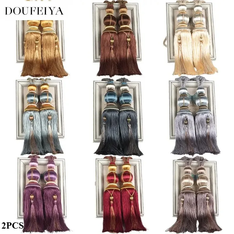

1 Pair Luxury Rope Curtain Tiebacks Hanging Tassel Tiebacks for Curtain Accessories Pearls Ball Beaded Tassel Hanging Ball