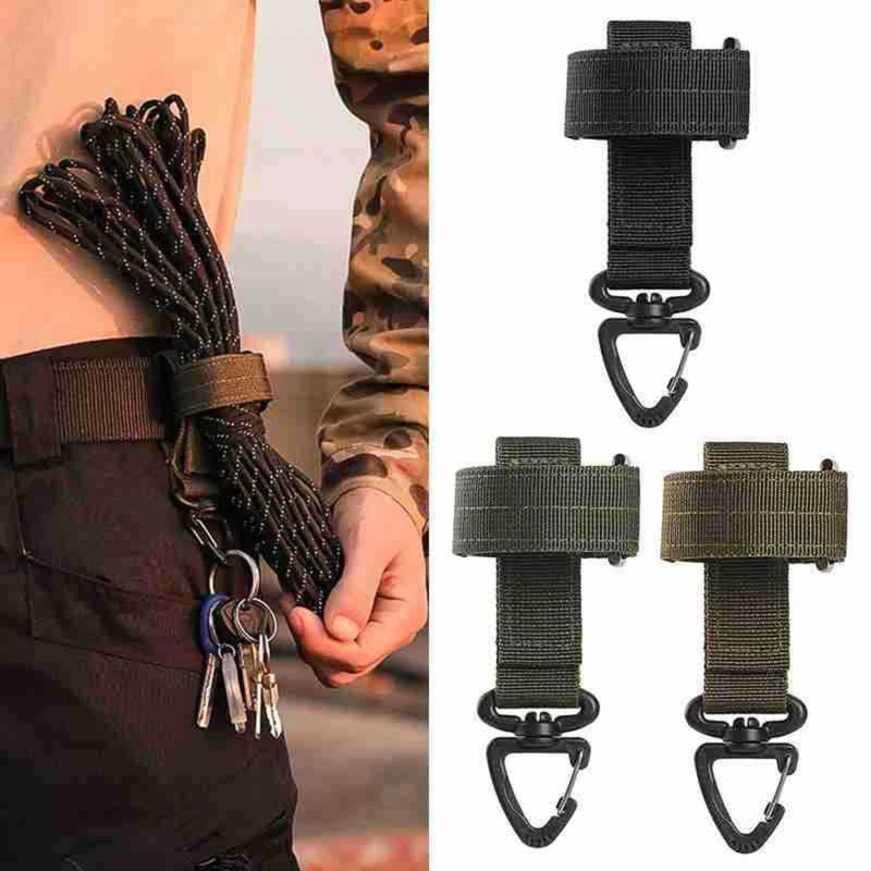 Molle Key Ring Chain Heavy Duty Firefighter Glove Strap Mini Carabiner Clips Adjustable Glove Holder For Camping Hiking Working