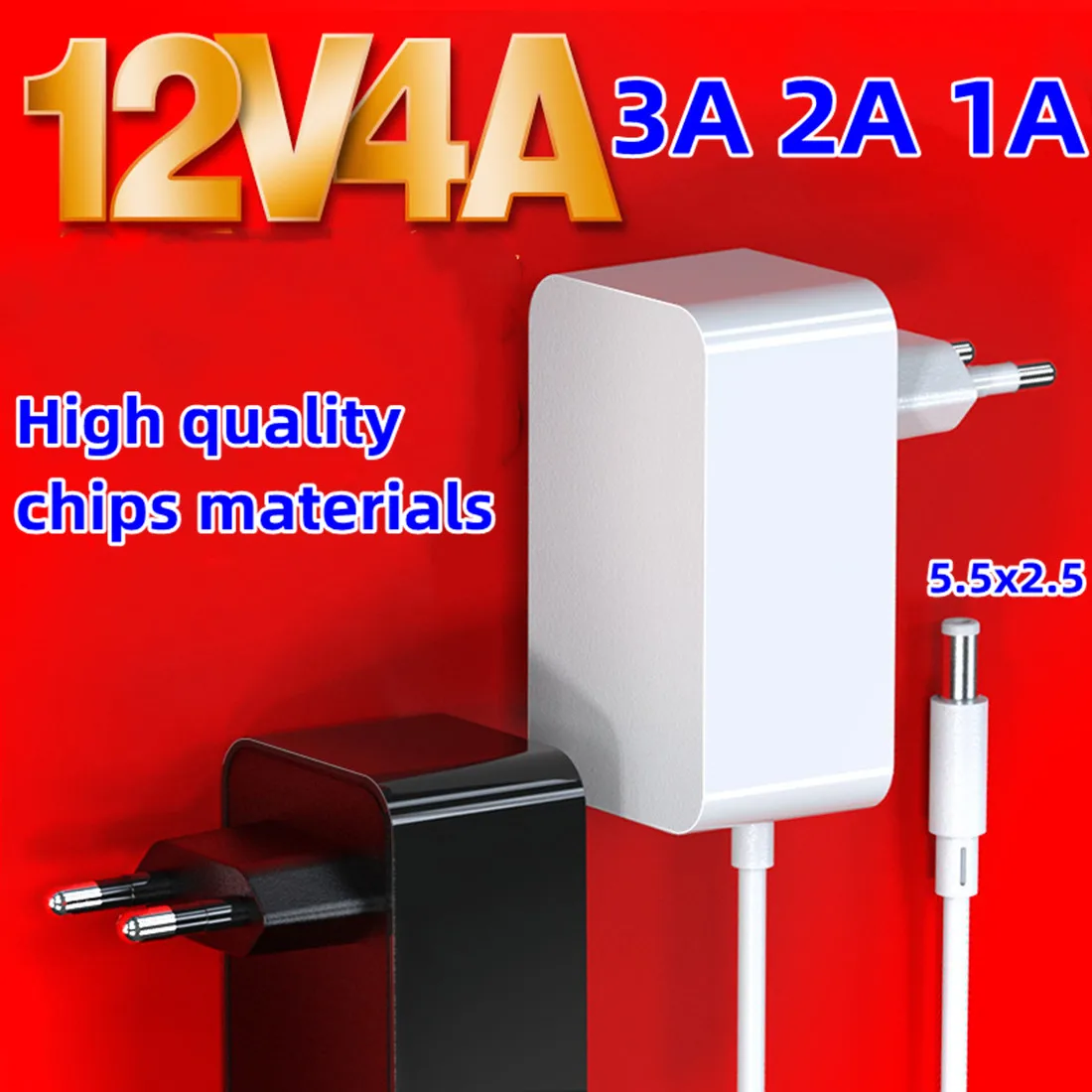 Alta calidad 100-240V AC DC 12V 4A 3A 2A 1A cargador adaptador de fuente de alimentación para tiras LED enrutador módem ADSL Hub sistema de Audio/vidéo