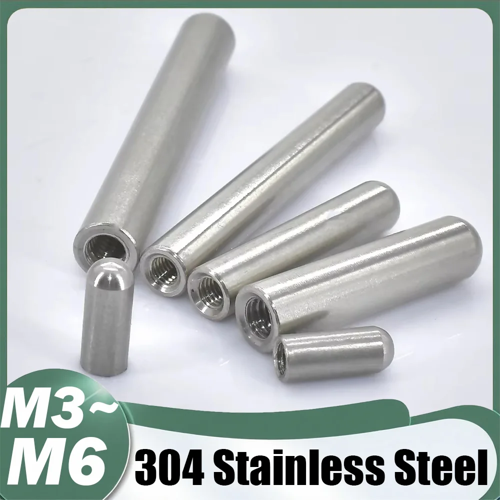 Internal Thread Round Head Cylindrical Pin M3 M4 M5 M6 304 Stainless Steel Hollow Pin Internal Tooth Hole Positioning Dowel Pin