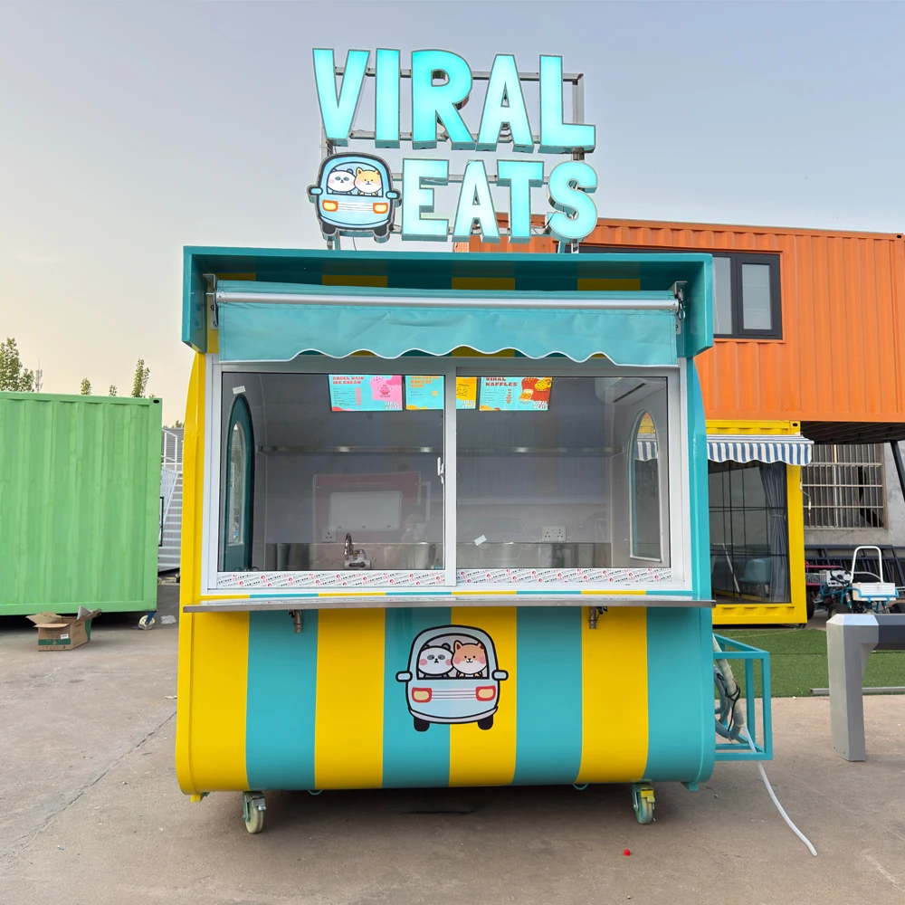 

Mobile Food Truck BBQ Cart Trailer Coffee Ice Cream Food Van Truck Fully Equipped for Sale