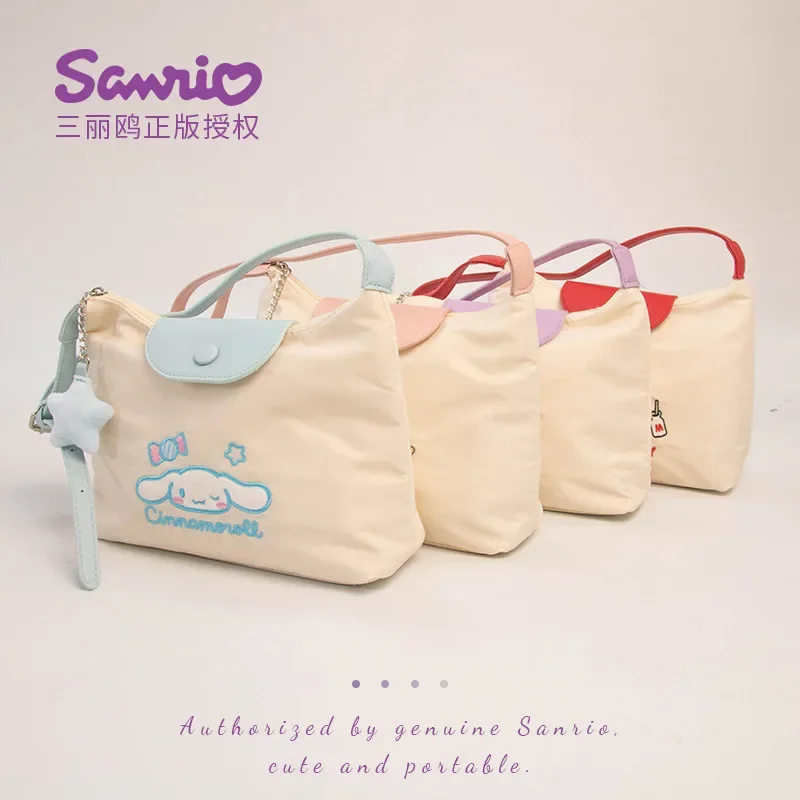 

Новая сумка через плечо Hello Kitty, посылка, аниме Kawaii Girl, вышивка Cinnamoroll My Melody Kuromi, портативная сумка на плечо