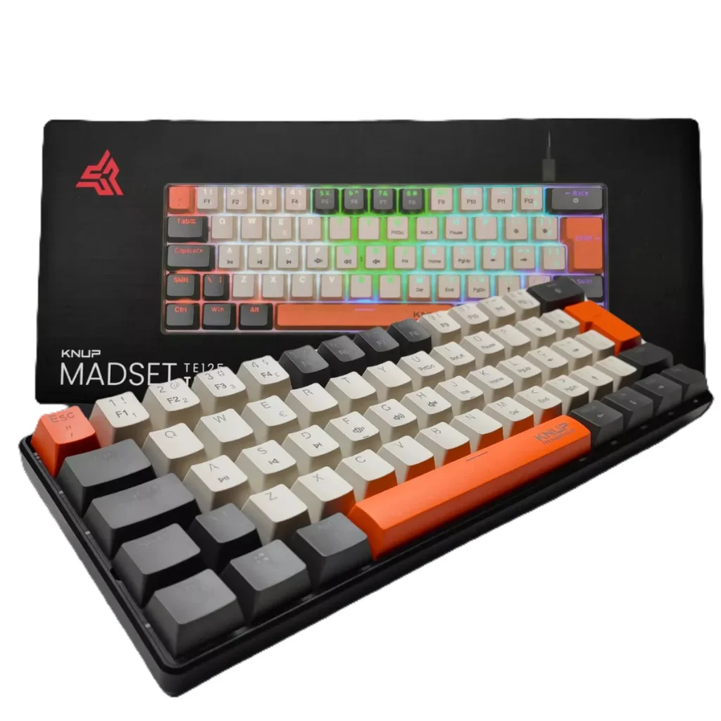 Knup Teclado Gamer Com Fio USB TE125 Madset 60% Retro Iluminado RGB