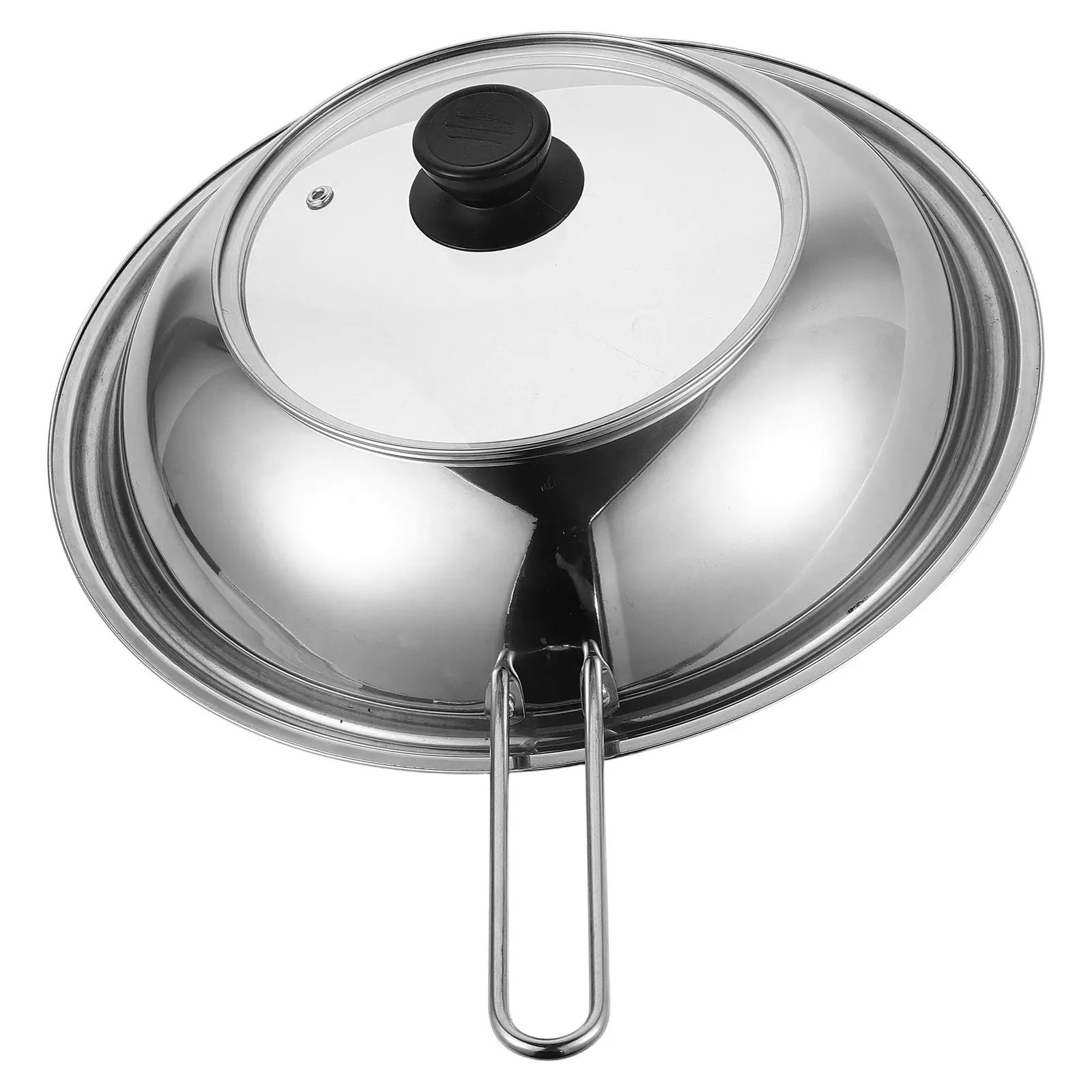 1Pack Stainless Steel Splatter Shield Transparent Foldable Lid Kitchen Oil Splash Cover Stove 28Cm Pot Lid