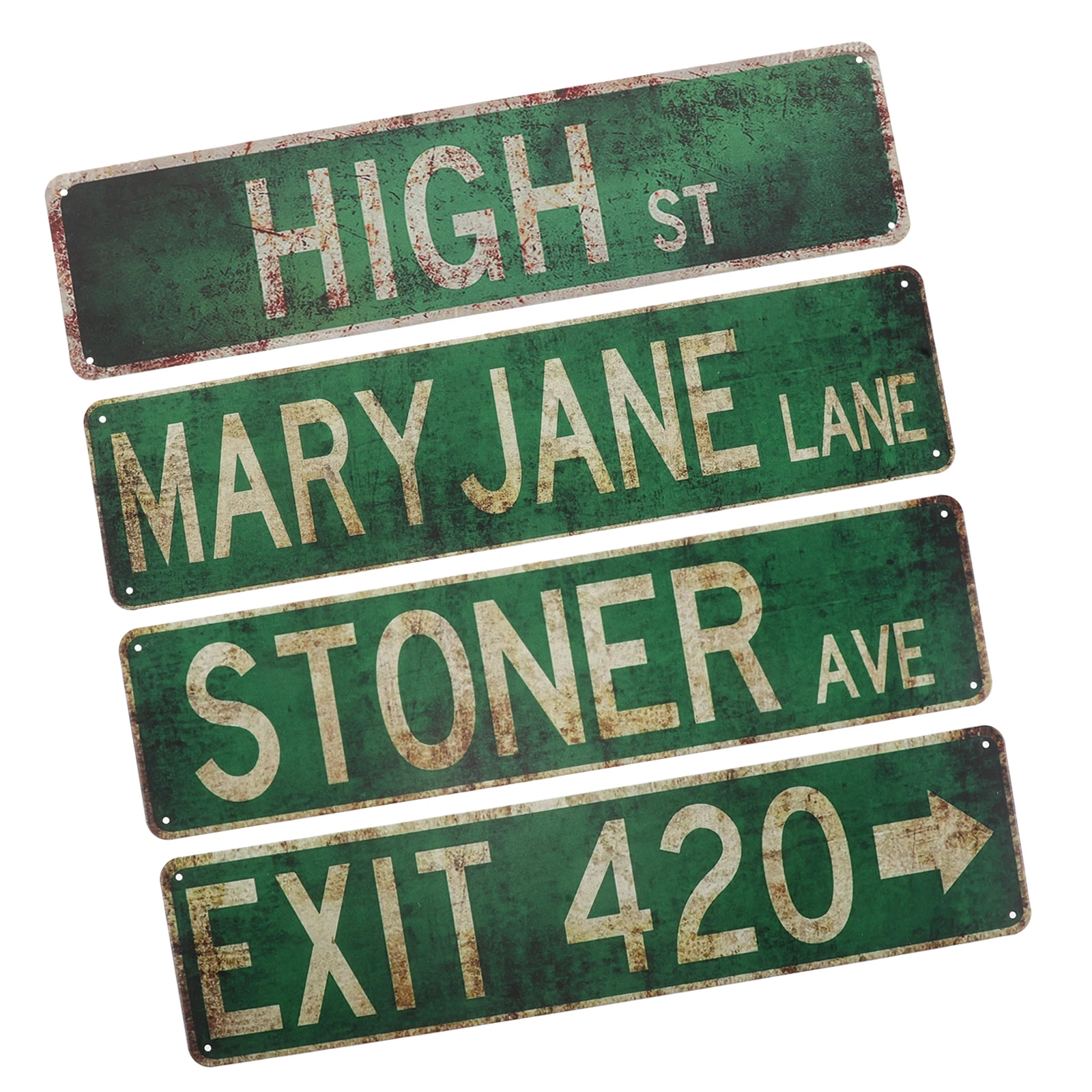 

4Pcs Retro Iron Signs Vintage Metal Wall Art for Home Bar Cafe Decor 40x10cm Vintage Signs Retro Wall Decor Artwork for Walls