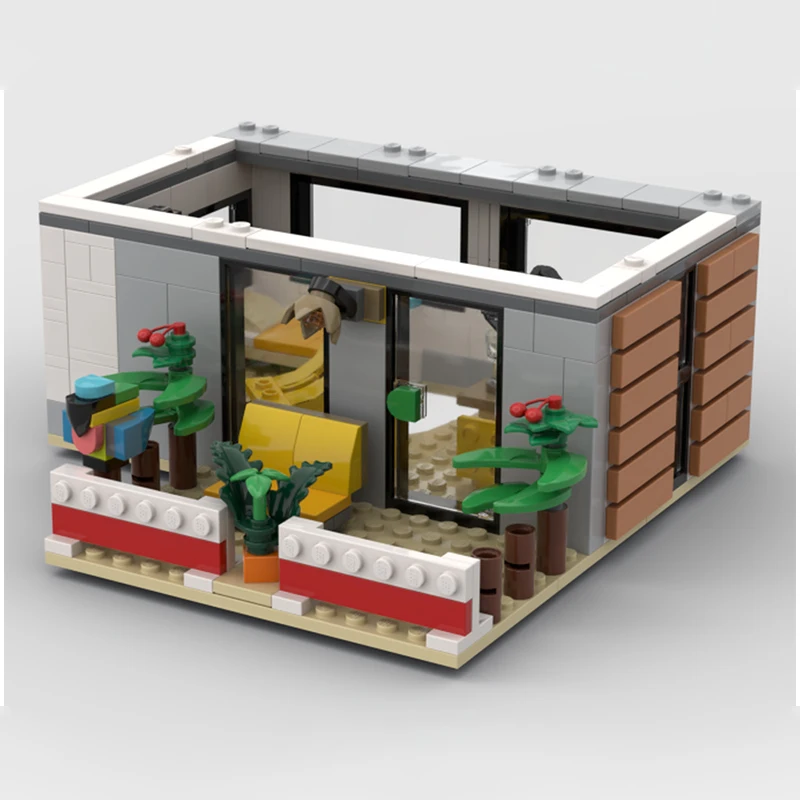 806 個 MOC モダンハウス ガーデン付き 31153 の代替構築 スタイリッシュな居住可能な DIY モデルビルディングブロック 誕生日おもちゃギフト