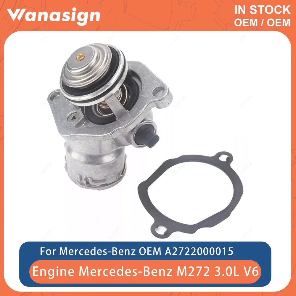 

Engine Thermostat Fit 3.0 3.5 L For Mercedes-Benz C230 C280 C300 C350 E280 E350 CLK350 272 M272 3.0L 3.5L V6 GAS A2722000015