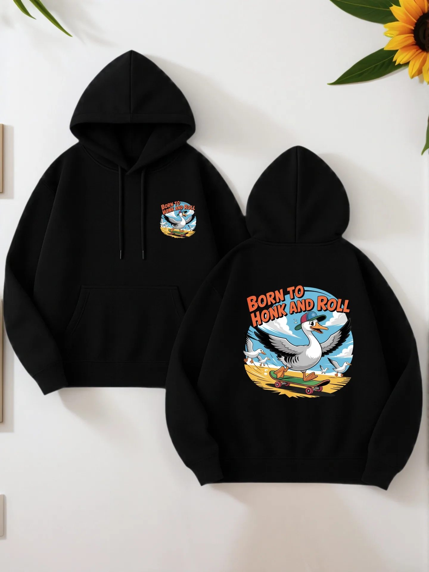 سترة بغطاء للرأس للرجال، سترة كاجوال بغطاء للرأس مع طباعة كرتونية، قماش ناعم، للشباب، للارتداء اليومي